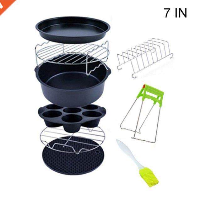 9pcs/set 6/7/8 Inches Air Fryer Accessories Pizza Tray Grill