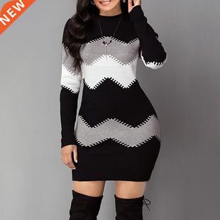Umeko Autumn and Winter Long Striped Long-sleeved Sweater Lo