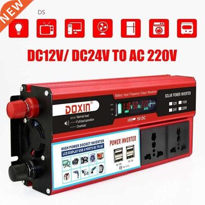 2000W 4 USB Sol Power Inverter DC12/24V to AC 220V Multi