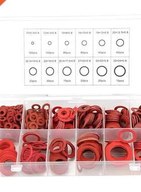 600Pcs Fiber Washer Assorted Kit 12 Sizes Red Steel Paper In