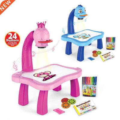 Led Projector Drawing Table Toys Kids Painting Board Desk Wi