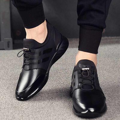 Mens Casual Shoes PU Leather Lace Up Height Increase 6cm 8cm