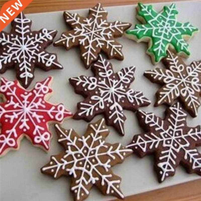 3Pcs Snowflake Cake Decorating Fondant Plunger Cutters Mold