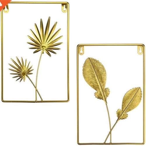 ron Wall Sculptures,Gold Metal Palm,Canna Leaf Wall Decor W