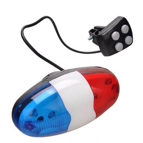 6 LED 4 Tone Sounds Bicycles Bell Police Car Light Electroni