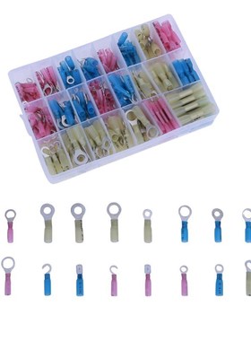 250pcs 12Types Heat Shrink Spade Crimp Wire Connector Fork T