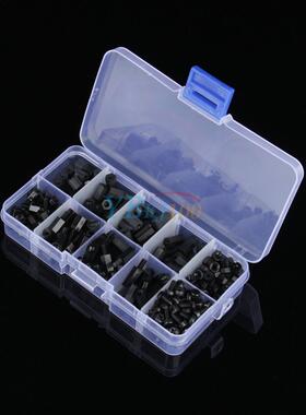 300pcs Black Nylon M3 Assorted Hex Screws Nut Spacers Stand-