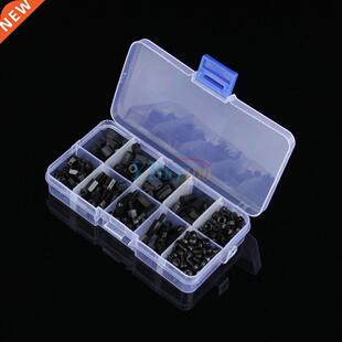 300pcs Black Nylon M3 Assorted Hex Screws Nut Spacers Stand-