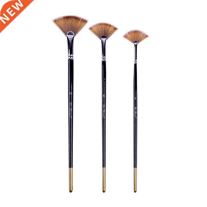 3 Fan-shaped Copper Tube Mixed Color Watercolor Nylon Hair B