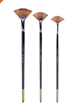 3 Fan-shaped Copper Tube Mixed Color Watercolor Nylon Hair B