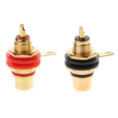 1 Pair RCA Female Socket Connector Chassis Panel Mount Adapt