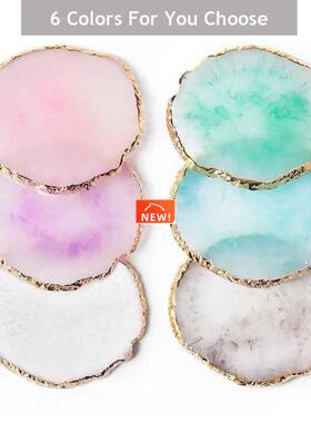 1PC Round Resin Agate Stone Nail Color Palette Gel Polish