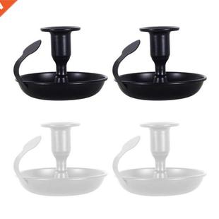 Iron Black Candlestick Hders Candle 2pcs Candlelight Retro