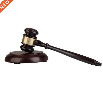 Wooden judge's gavel auction hammer with sound block for