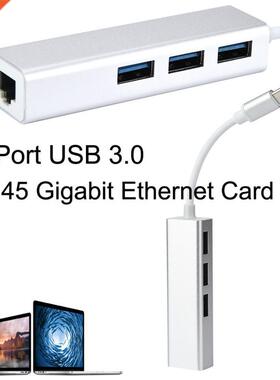 3-Port USB 3.0 Thunderbolt USB-C Hub Cable Adapter wth RJ45