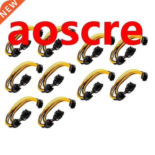 10Pcs 6Pin to 2X8Pin(6+2)Pin Power Cable 6 Pin PCI E to 2XPC