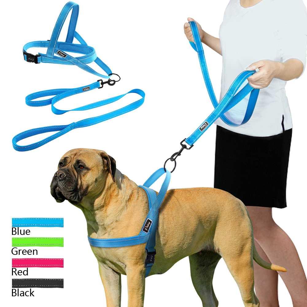 No Pull Reflective Dog Harness Leash Set Pet Vest Lead For S