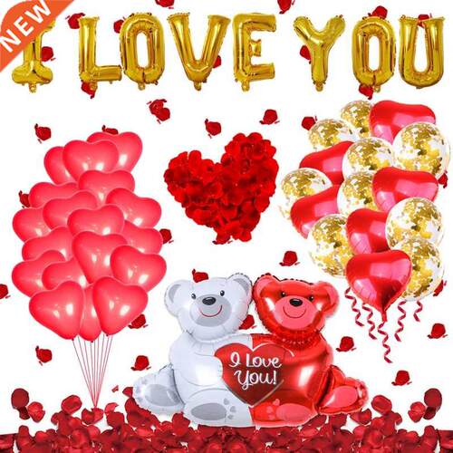 Valentine	s Day Heart Balloons Kit With 1000 Pcs Dark