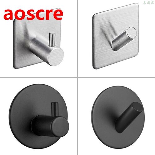 4PCS Stainless Steel Towel Hook Wall Hanger Self Adhesive Cl