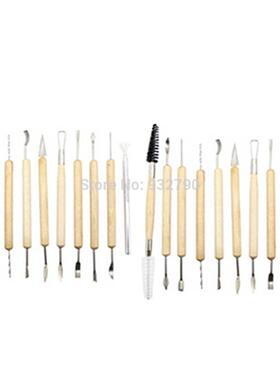 2 Sets(22pcs) Wooden Handle Wax Pottery Carving Clay Polymer