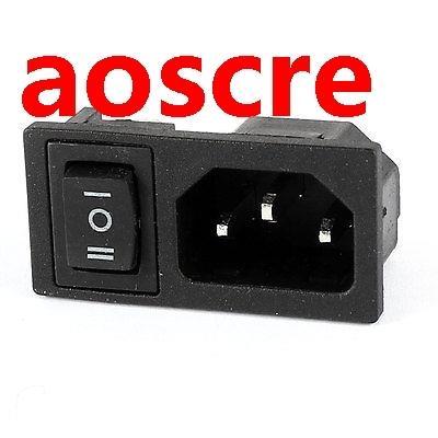 Panel IEC320 C14 Inlet Power Socket On/Off/On SPDT Rocker Sw