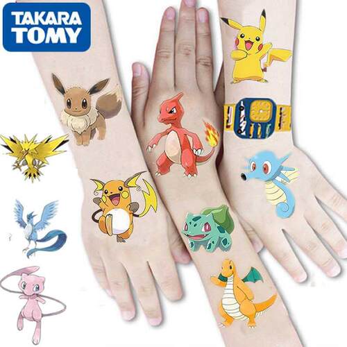 NEW Pokemon Original Tattoo Stickers Waterproof Cute Pikach
