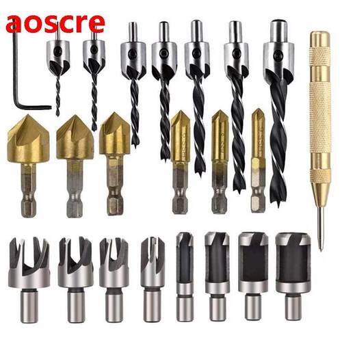 Woodworking Chamfer Countersink Drill Bit Set 90 Degree /Thr