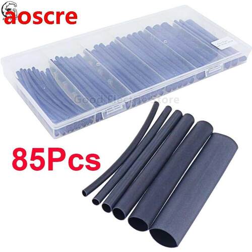 85PCS/Box Black Polyolefin Ratio :1 Heat shrinkable tube Ca