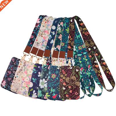 Flowers Plants Natural Novel Leather Buckle Lanyards For Key