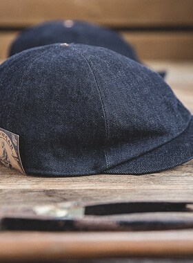 Maden Oversized Men's Denim Newsboy Caps For Men Casual Vint