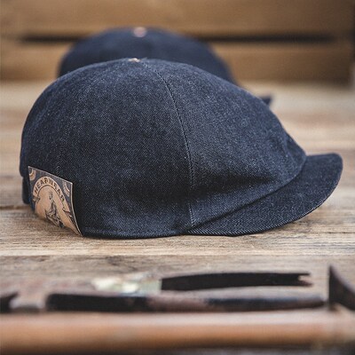 Maden Oversized Men's Denim Newsboy Caps For Men Casual Vint