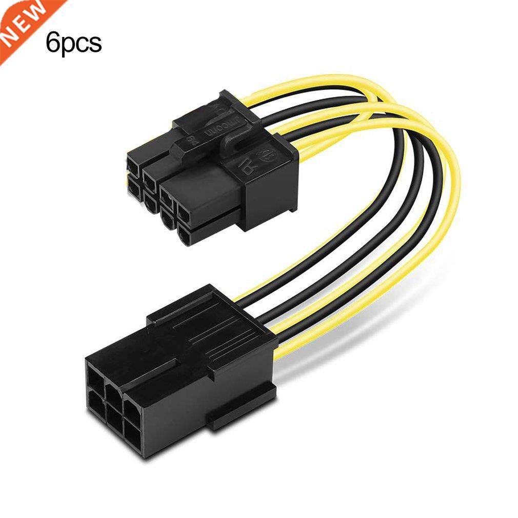 6 Pcs 6 Pin Feamle To Dual 8 Pin Male PCI-Express Power Conv