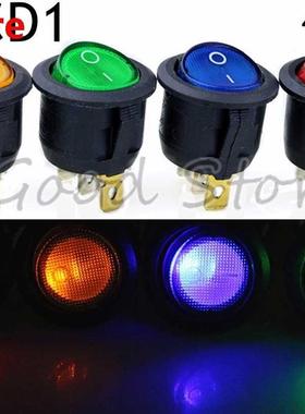 4Pcs 3Pin ON/OFF Car 220V/12V Round Rocker Dot Boat LED Ligh
