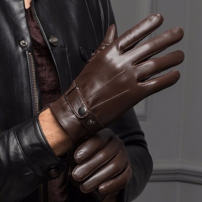 YY8597 Spring/Winter Real Leather Short Gloves For Men Male