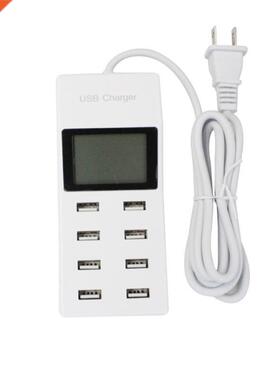 8 Ports Phone Charger Multi Port Usb Charging Socket Lcd Dis
