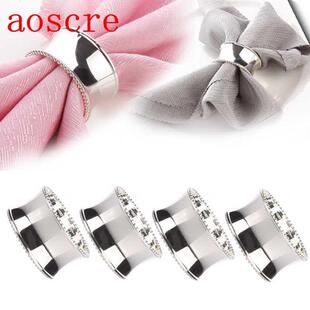 4pcs Stainless Steel Napkin Rings for Dinners Parties Weddin