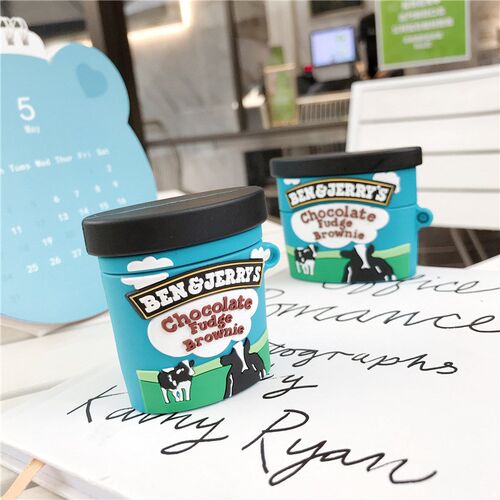 For AirPod 1 2 Pro Case Chocolate Ice Cream Cup Cartoon Sof