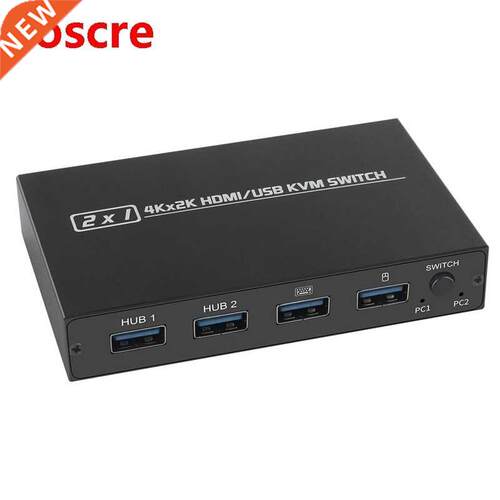 HDMI KVM Switcher, 2-Port Usb Keyboard Mouse and Printer Sha