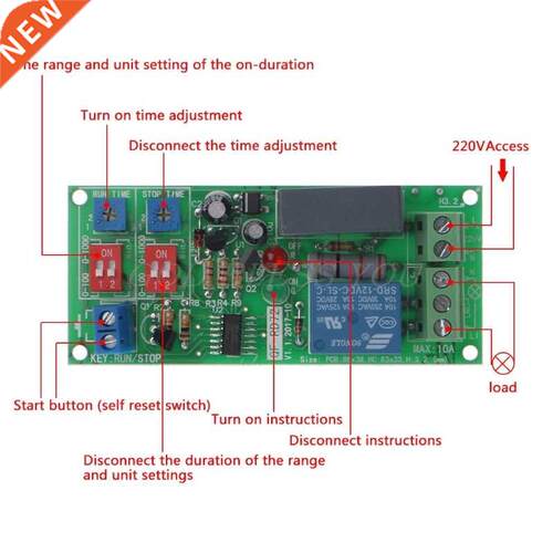 Cycle Dely Timing Timer Rely Switch Turn ON/OFF Module C