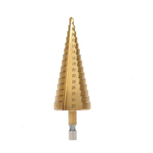 Titanium Stepped Drill Bit 4-32mm HSS High Speed Steel Step