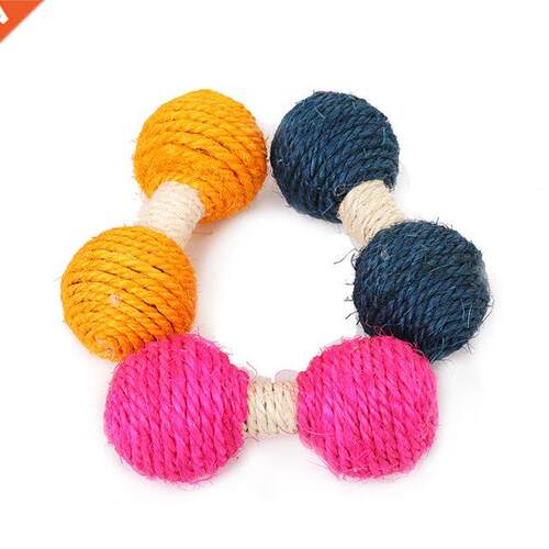 Cat Toy Sisal Ball Kitten Teaser Playing Chew Scratch Catch