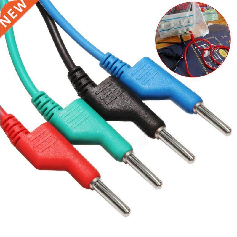 4pcs 1M 4mm Banana to Banana Plug Soft Silicone Test Cable L