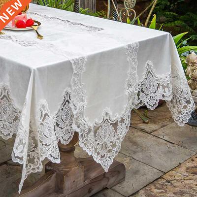 Table Cloth White Gold Velvet American Rectangle Tablecloth