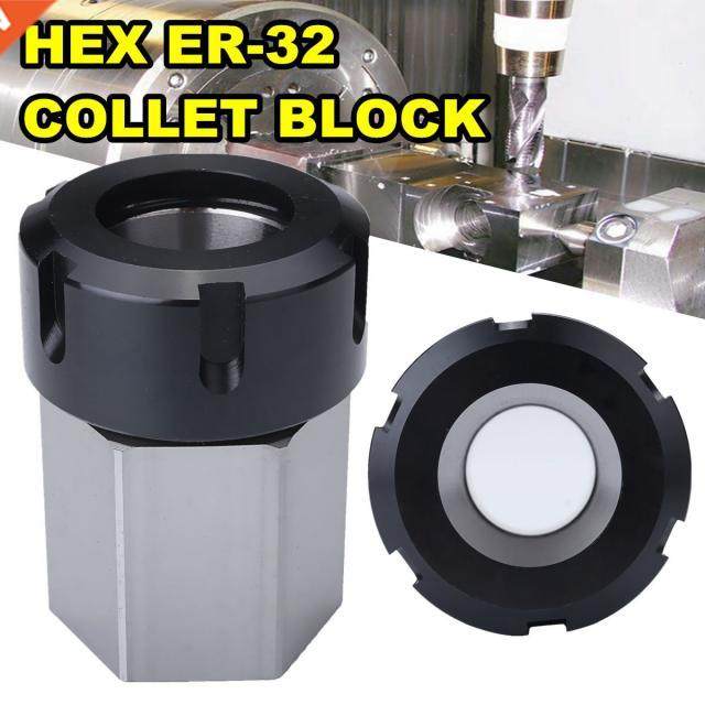 1PCS Hard Steel Hex ER32 Square Collet Chuck Holder Block CN