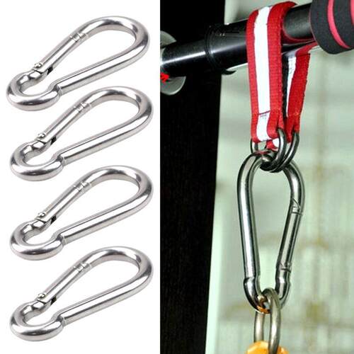 4 Pcs Carabiner Clip Spring Snap Rope Connector Hooks Heavy
