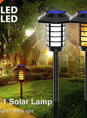 48/66 LED 2 In 1 LED Solar Flame Torch Lamp Outdoor Solar Ga