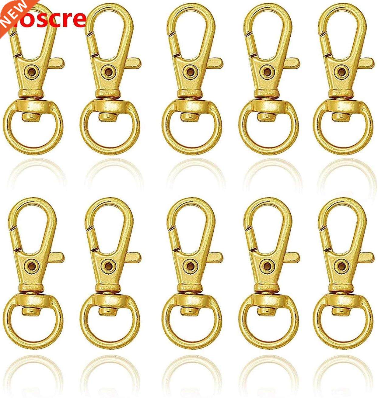 50Pcs Golden Swivel Lobster Claw Clasps Swivel Snap Hooks Cl