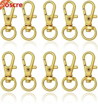 50Pcs Golden Swivel Lobster Claw Clasps Swivel Snap Hooks Cl