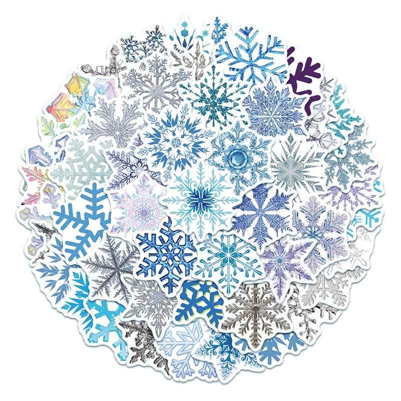 50Pcs/Lot Christmas Snowflakes Electrostatic Stickers For G