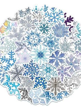 50Pcs/Lot Christmas Snowflakes Electrostatic Stickers For G